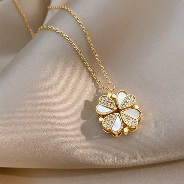 Luxury Four Leaf Clover Pendant Necklace - Image 6