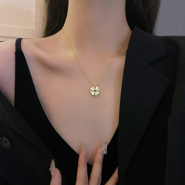 Luxury Four Leaf Clover Pendant Necklace - Image 4