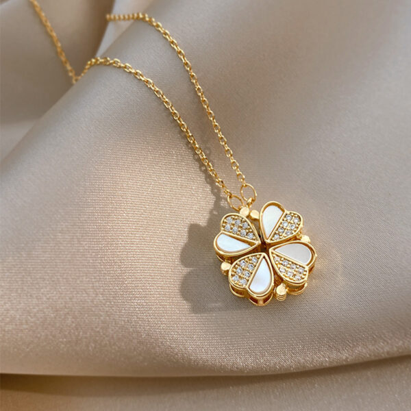 Luxury Four Leaf Clover Pendant Necklace - Image 8