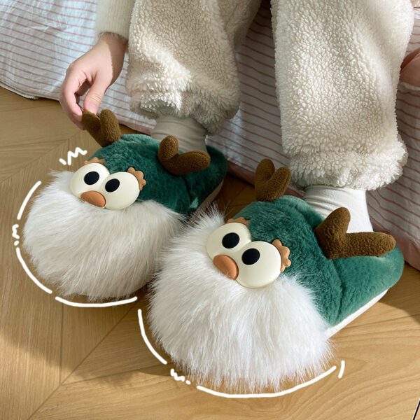 Cute Cartoon Christmas Deer Cotton Shoes